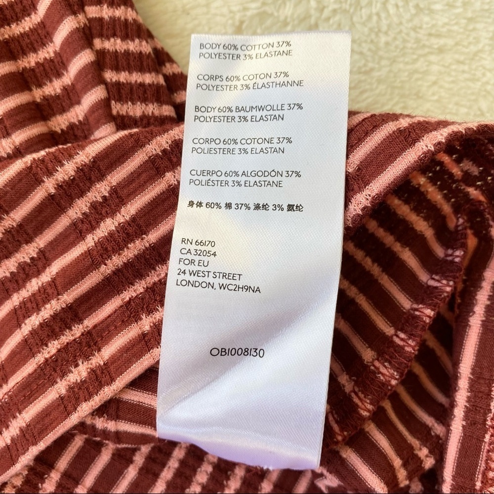 Anthropologie ribbed pink marois Hannah v neck top 70’s 80’s inspired small - Picture 10 of 14